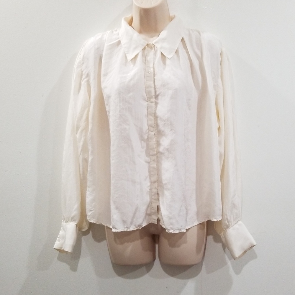 Anne Carson women's 100% silk vintage blouse